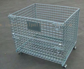 6mm Thickness Industrial Pallet Racks Steel Wire Mesh Containers Stackable